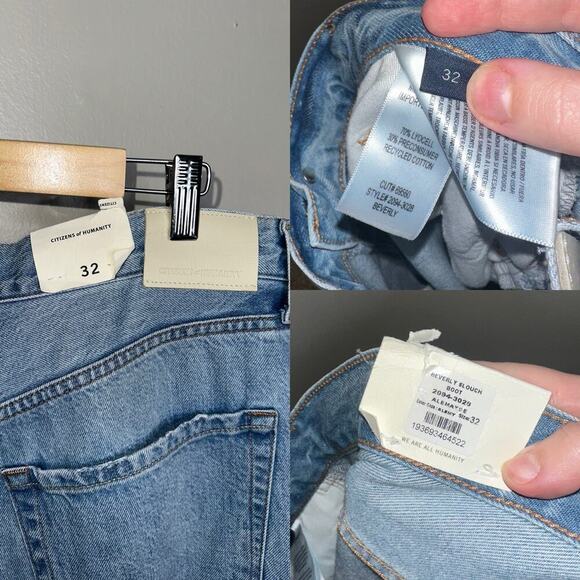 NWT Citizen’s of Humanity Beverly Slouch Wide Leg Jeans Alemayde Blue Size 32 - Picture 6 of 8